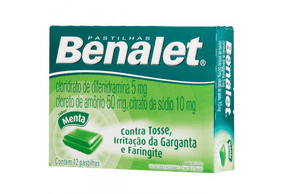Benalet 50mg + 10mg + 5mg Pastilha Sabor Menta - Caixa com 12 Pastilhas