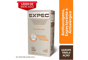 Expec 4mg/mL + 20mg/mL + 6mg/mL + 0.4mg/mL Xarope - Frasco com 120 mL