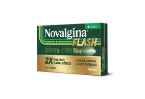 Novalgina Flash 1g + 130mg Comprimido - Caixa com 8 Comprimidos