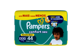 Fralda Descartável Pampers Confort Sec XXXG Leve Mais Pague Menos 44 Unidades