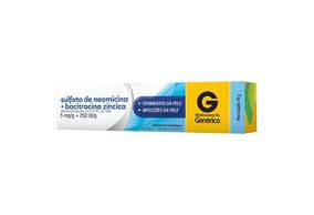 Neomicina + Bacitracina 250mg/g + 5UI/g Pomada Dermatológica - Bisnaga com 15 g