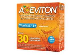Vitamina C Aceviton 1g Sabor Laranja 30 Comprimidos Efervescentes