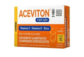 Aceviton Tripla Ação Sabor Laranja 10 Comprimidos Efervescentes