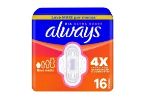 Absorvente Always Dia Ultra Suave com Abas 16 Unidades