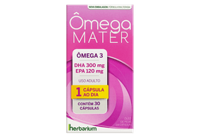 Ômega Mater DHA 300mg + EPA 120mg 30 Cápsulas