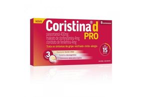 Coristina D Pro 4mg + 400mg + 4mg Comprimido - Caixa com 8 Comprimidos