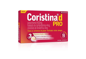 Coristina D Pro 4mg + 400mg + 4mg Comprimido - Caixa com 16 Comprimidos