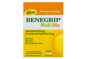 Benegrip Multi Dia 800mg + 20mg Comprimido - Caixa com 20 Comprimidos