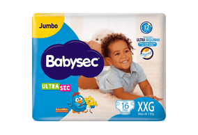 Fralda Babysec Ultrasec Jumbo Galinha Pintadinha Xxg com 16 unidades