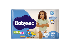 Fralda Babysec Ultrasec Jumbinho Galinha Pintadinha XG com 12 unidades