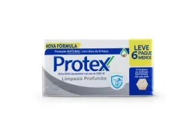Kit Sabonete em Barra Protex Limpeza Profunda 6 Unidades 85g Cada