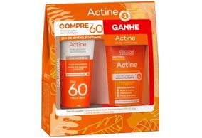 Kit Darrow Actine Protetor Solar FPS60 Toque Seco Com Cor 40g + Gel de Limpeza 40g