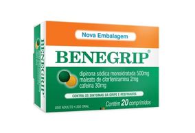 Benegrip 30mg + 2mg + 500mg Comprimido Revestido - Caixa com 20 Comprimidos