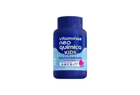 Multivitamínico Neo Quimica Vitaminas Kids Imunidade Morango 60 Comprimidos Mastigáveis