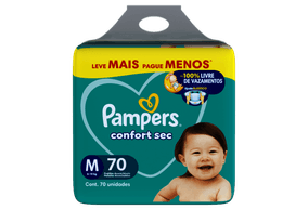 Fralda Descartável Pampers Confort Sec M 70 Unidades