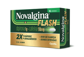 Novalgina Flash 1g + 130mg - Caixa com 16 Comprimidos
