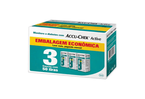 Tiras Medidoras de Glicose Accu-Chek Active 3 Caixas com 50 Unidades Cada