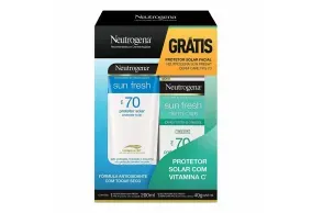 Protetor Solar Facial Neutrogena Sun Fresh FPS 70 com 200mL + protetor facial, FPS 70 com 40g, grátis