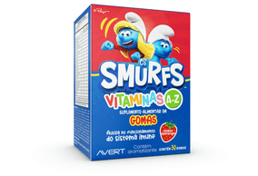 Polivitamínico Infantil Os Smurfs A-Z Sabor Morango 30 Gomas
