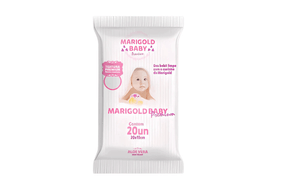 Toalha Umedecida Marigold Pocket Rosa com 20 unidades