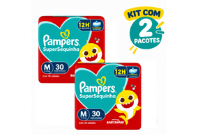 Kit 2 Pacotes de Fralda Pampers Supersequinha M com 30 Unidades