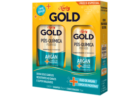 Kit Shampoo 275ml + Condicionador 175ml Óleo de Argan Pós-Química Niely Gold