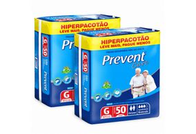 Kit Fralda Geriátrica Prevent Hiper G com 100 Unidades